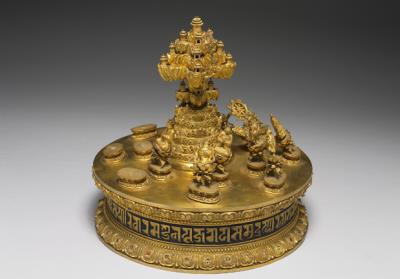 图片[2]-Gilt copper Mandala with inlay, Qing dynasty(1644-1911)-China Archive